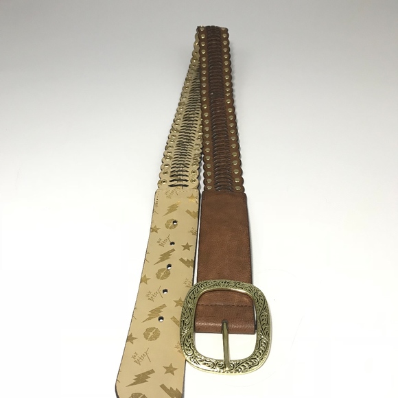 Betsey Johnson Cognac Brown Leather Women's Belt - Picture 7 of 7